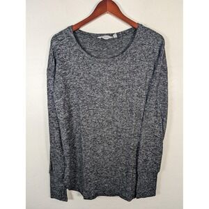 Athleta‎ Shirt Womens Medium Gray Heather Long Sleeve Scoop Neck Soft Stretch